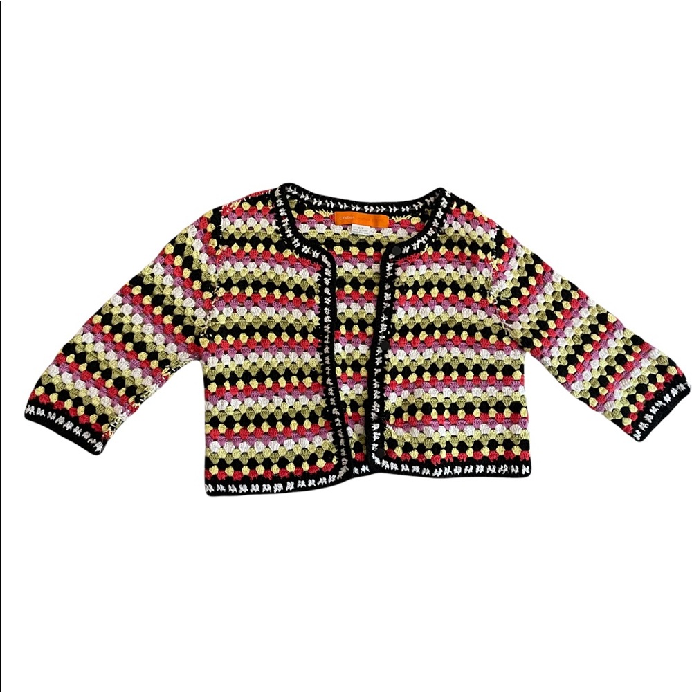 Colorful knitted cropped cardigan